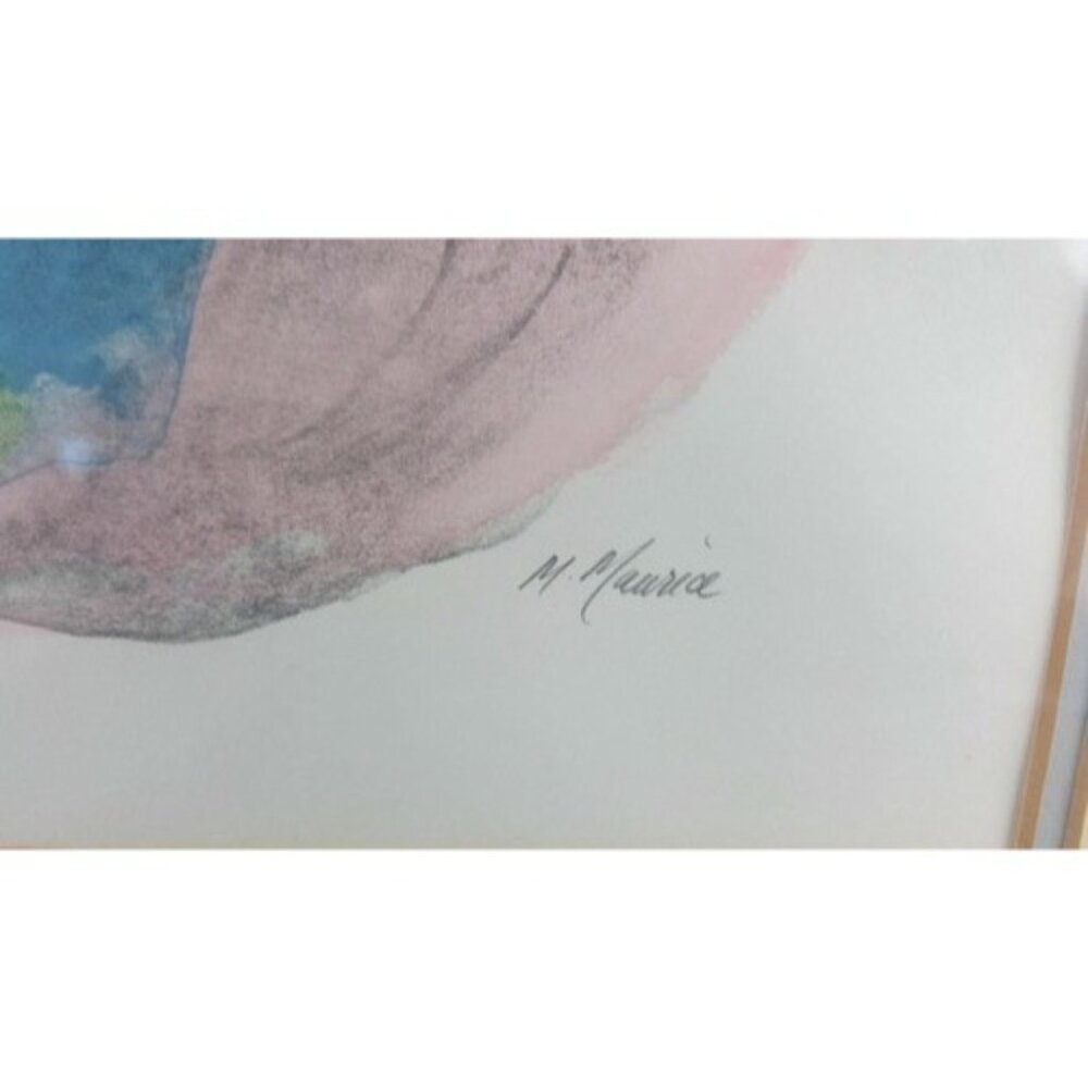Mother And Child By M. Maurice Signed Lithograph Print #67/250 In Ornate Silver - Picture 3 of 9